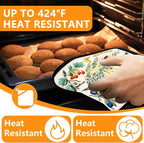 Wildflowers Butterfly Oven Mitts and Pot Holders Sets 4Pcs, Extra Long Oven - Image 4