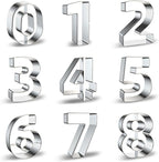 ZADE Number Cookie Cutters 9 Pcs, 4 Inch Stainless Steel Number Cookie Cutters by ZADECookieCutter