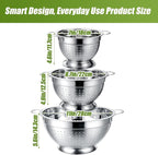 Palksky Stainless Steel Colander Set of 3, Nesting Metal Strainers - Image 4