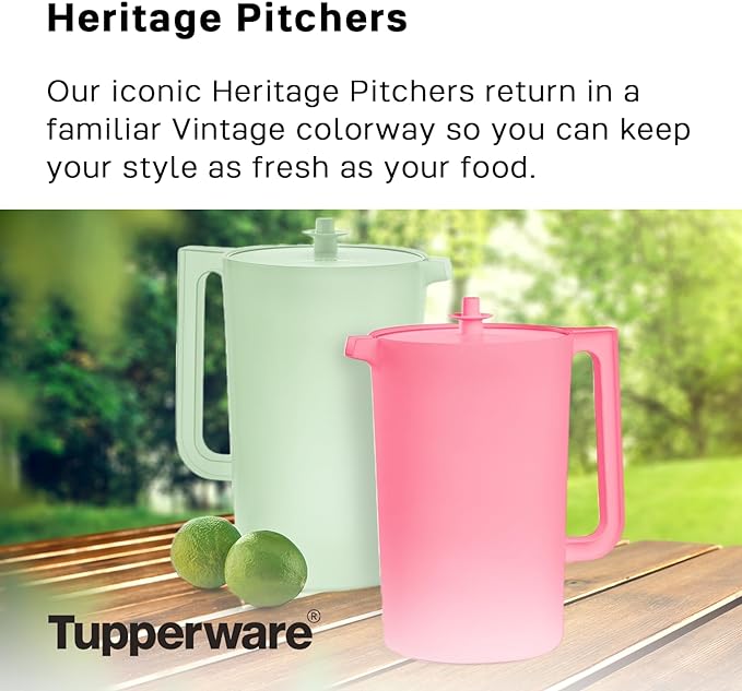 Tupperware Heritage 1 Gallon Pitcher in Mint, Dishwasher Safe and BPA Free - Image 2