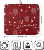 Giwawa 4th of July Dish Drying Mat 16"x18" Patriotic Usa Stars America Firework - Image 2