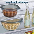 Freshmage Mixing Bowls with Airtight Lids Sets, 5 Packs Thick Glass Nesting - Image 4