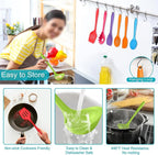 TeamFar Silicone Kitchen Utensils, 7-Piece Kitchen Cooking Utensil Set - Image 4