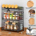 DTUQYX Spice Rack Organizer for Countertop, 3-Tier Large Capacity Foldable - Image 3