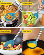 Silicone Cooking Utensil Set, BPA Free Heat Resistant Kitchen Tools - Image 4