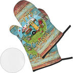 Happy Camper Oven Mitts and Pot Holders Sets of 4, Resistant Hot Pads - Image 2