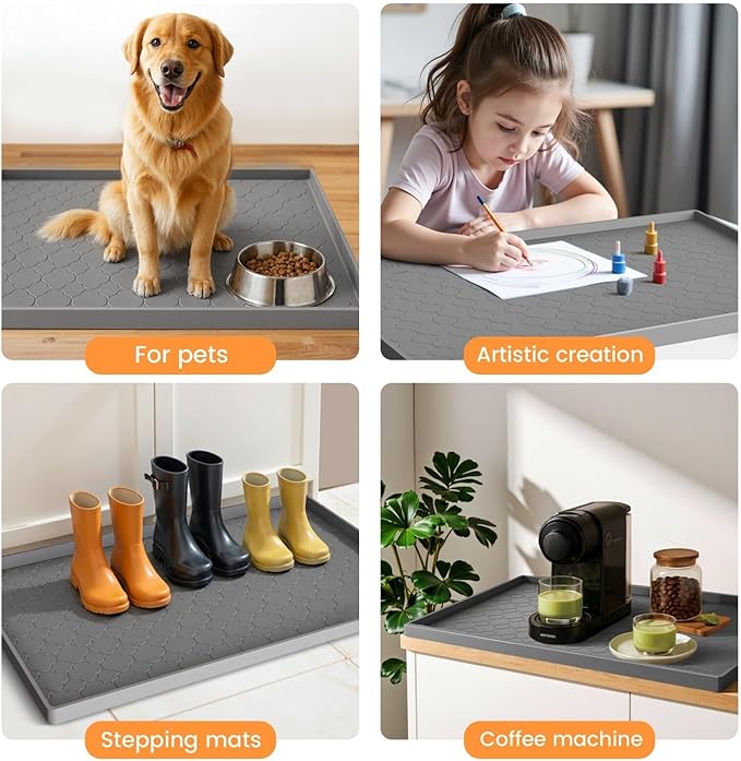 Jin&Bao Waterproof Under Sink Mat 25" x 22", Thick Silicone Mat Cabinet - Image 7
