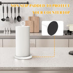 White Paper Towel Holder Countertop, One-Handed Tear, Stainless Steel, Weighted - Image 6