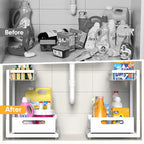 Saydear Under Sink Organizer Storage 2-Tier Premium Metal Pull-Out Kitchen - Image 3