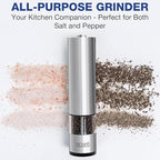 Eparé Salt or Pepper Grinder Mill Electric – Battery Operated Stainless Steel - Image 4