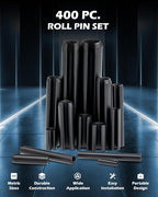 ZELCAN 400pc Roll Pin Set, M1.5 M2 M2.5 M3 M4 M5 M6 Slotted Metric Spring Pins - Image 3
