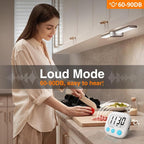 2 Pack Digital Kitchen Timer for Cooking Big Digits Loud Alarm Magnetic Backing - Image 2