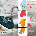 Silicone Oven Mitts-13.6 in Extended Oven Mitts Heat Resistant 500F, Oven Gloves - Image 2