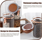 Glass Coffee Canister Set with Torched Wood Shelf, 2 Pack 45oz Airtight Storage - Image 4