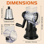 Rotary Cheese Grater Hand Crank, Vegetable Slicer - Image 2