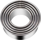 5 Pieces Biscuit Cookie Cutters Set, Stainless Steel Circle Round Cookie by KSPOWWIN