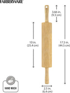 FARBERWARE Classic Wood Rolling Pin, 18-Inch Hardwood Dough Roller - Image 5
