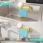 HapiRm Sponge Holder for Kitchen Sink, No Drill Kitchen Sink Caddy Organizer - Image 5