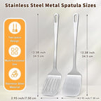 Stainless Steel Spatula, Metal Spatula Slotted Turner, Heavy Duty Sturdy - Image 6