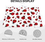 Red Ladybug Dish Drying Mat Cute Small Dots Fun Animal Themed Drying Rack Pad - Image 2