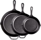 Lodge Seasoned Cast Iron Skillet Set 8, 10.25 & 12 Inches - Image 2