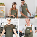 OUNLEN Chef Apron for Men Women Canvas Aprons - Image 6