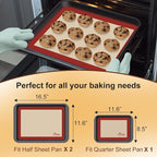HOTEC Silicone Baking Mats 3 Pack – Thickened Non-Stick Reusable Silicone - Image 3