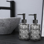 11oz Glass Soap Dispenser with Plastic Pump, Elegant Dispenser - Image 7
