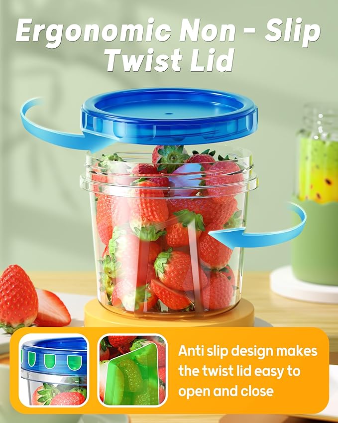 BiuLeon 12 Pack-24 oz Freezer Storage Containers, Plastic Food Storage - Image 3