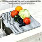 Silicone Dish Drying Mat for Kitchen Counter Sink, Non-Slip dish drying Pad - Image 3
