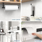 CUXIXA Paper Towel Holder Under Cabinet, Upgraded Self Adhesive Paper Towel - Image 2