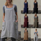 VLZUFE Cotton Linen Apron for women Cross Back Apron Pinafore Dress for Baking - Image 6