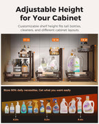 Sevenblue 3 Pack Under Sink Organizer, Height Adjustable Storage Shelves - Image 3