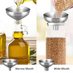 Stainless Steel Metal Funnel Set of 2, Kitchen Filling Funnel and, Practical - Image 6