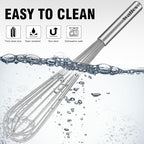 Walfos Whisk, 17in Large Whisks, Heavy Duty Stainless Steel Wire Whisk Ideal - Image 9