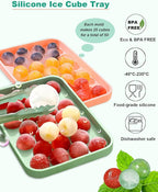 Silicone Ice Cube Molds 2 Pack, Round Ice Cube Tray Silicone - Image 2