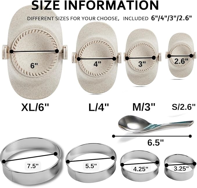 Empanada Maker Press, 6-Inch Extra Large Dumpling Maker Set - Image 3