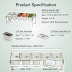 CURTA Expandable 18/8 Stainless Steel Spice Rack Set, NSF Certified, 1-Tier - Image 5