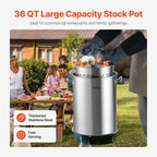 VEVOR Stainless Steel Stockpot, 36 Quart Cooking Pots, Cookware Sauce Pot - Image 2
