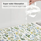 Blue Yellow Wildflower Dish Drying Mats - Image 4