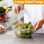 Mwellewm 12 Pc Serving Tongs 9 Inch Bulk Reusable or Disposable Plastic Tongs - Image 5
