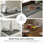Large Stone Drying Mat for Kitchen Counter | 24"x16" | Fast Drying Collapsible - Image 6