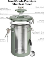 Veken Coffee Canister with Window, Airtight Stainless Steel Kitchen Food - Image 7