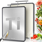 Titanium Cutting Boards for Kitchen, 2 in 1 Non Toxic Cutting Board, Food-Grade by GreatMirrorTalksItself