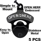 Classic Wall Mounted Bottle Opener Stainless Black and White Mountable Beer Cap - Image 2