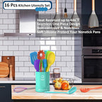 Silicone Kitchen Utensils Set, 16-Piece Silicone Cooking Utensils by Deedro - Image 2