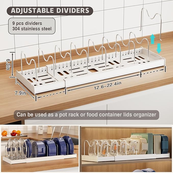 Magheo 2 Pack Expandable Food Storage Container Lid Organizers - Image 2