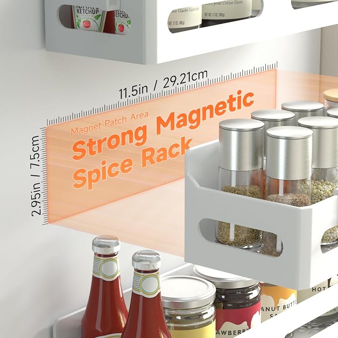 Sevenblue 6 Pack Strong Magnetic Spice Rack - Image 2
