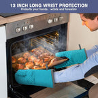 6 Pcs Oven Mitts and Pot Holders, 500℉ Heat Resistant Oven Mitts - Image 4