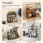 PEKER Bamboo Bathroom Organizer Countertop – Small Vanity Storage Shelf - Image 8